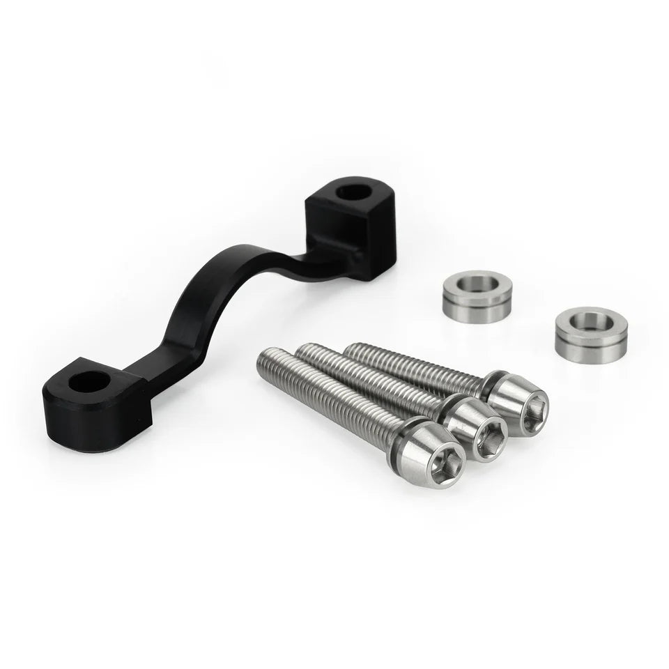 HEL Advocate +23mm Post Mount Caliper Adapter & Titanium Bolt Kit - Stealth Black