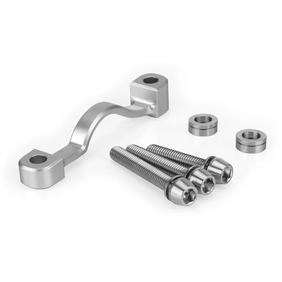 HEL Advocate +23mm Post Mount Caliper Adapter & Titanium Bolt Kit - Hyper Silver