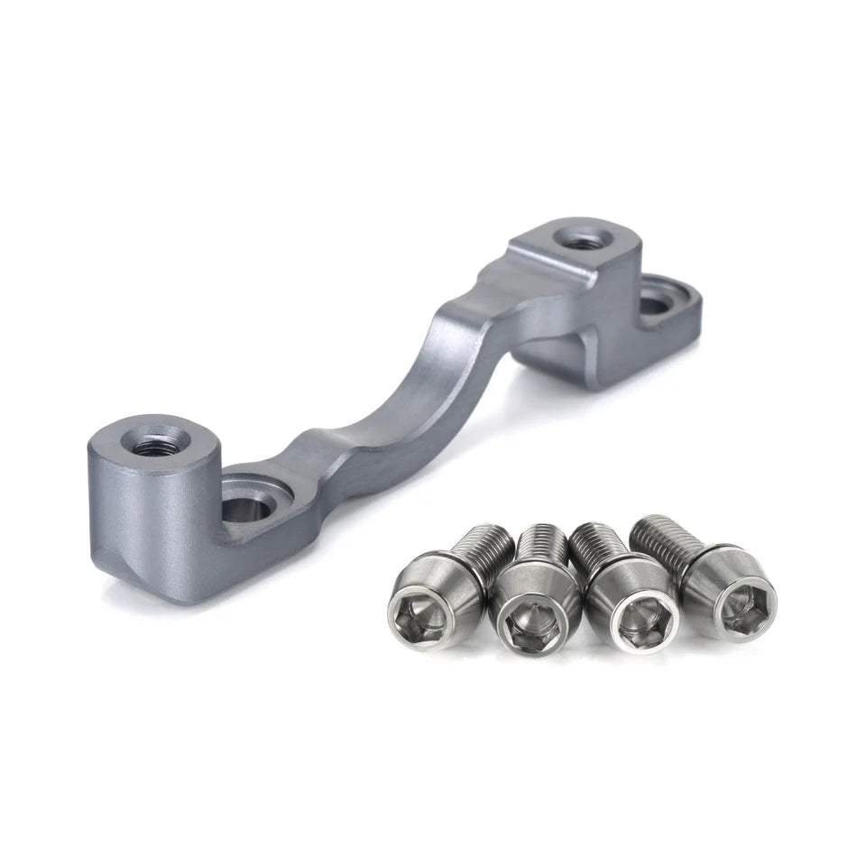 HEL Advocate +43mm Post Mount Caliper Adapter & Titanium Bolt Kit - Vapour Grey
