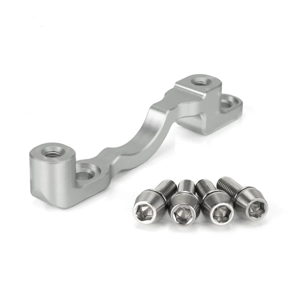 HEL Advocate +43mm Post Mount Caliper Adapter & Titanium Bolt Kit - Hyper Silver
